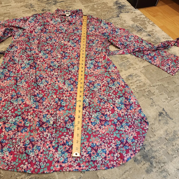 NWT J. Crew Button Shirtdress Pink Blue Floral. Plus Size 2X. - Picture 9 of 14